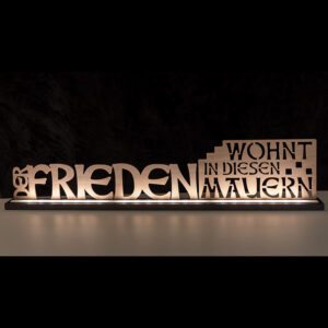 Schriftzug Der Frieden wohnt in diesen Mauern